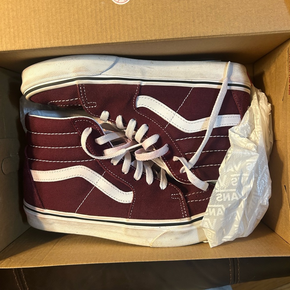Vans Burgundy High-Top Sneakers